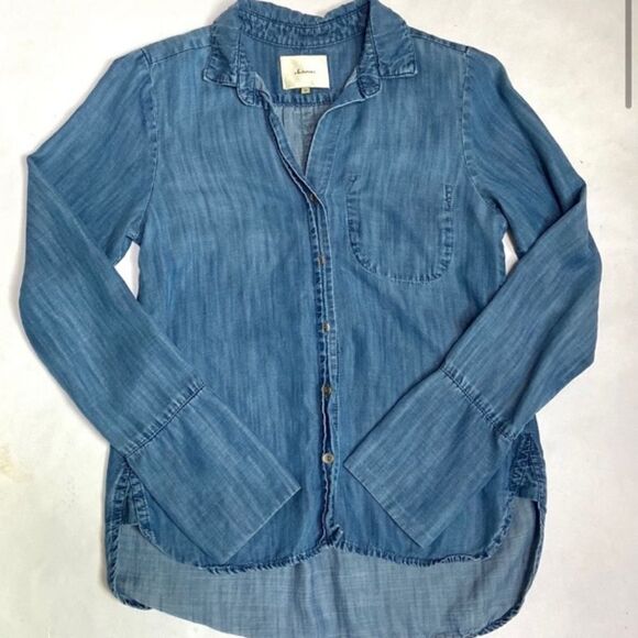 Anthropologie Elevenses Tencel button down shirt-medium - Picture 2 of 7